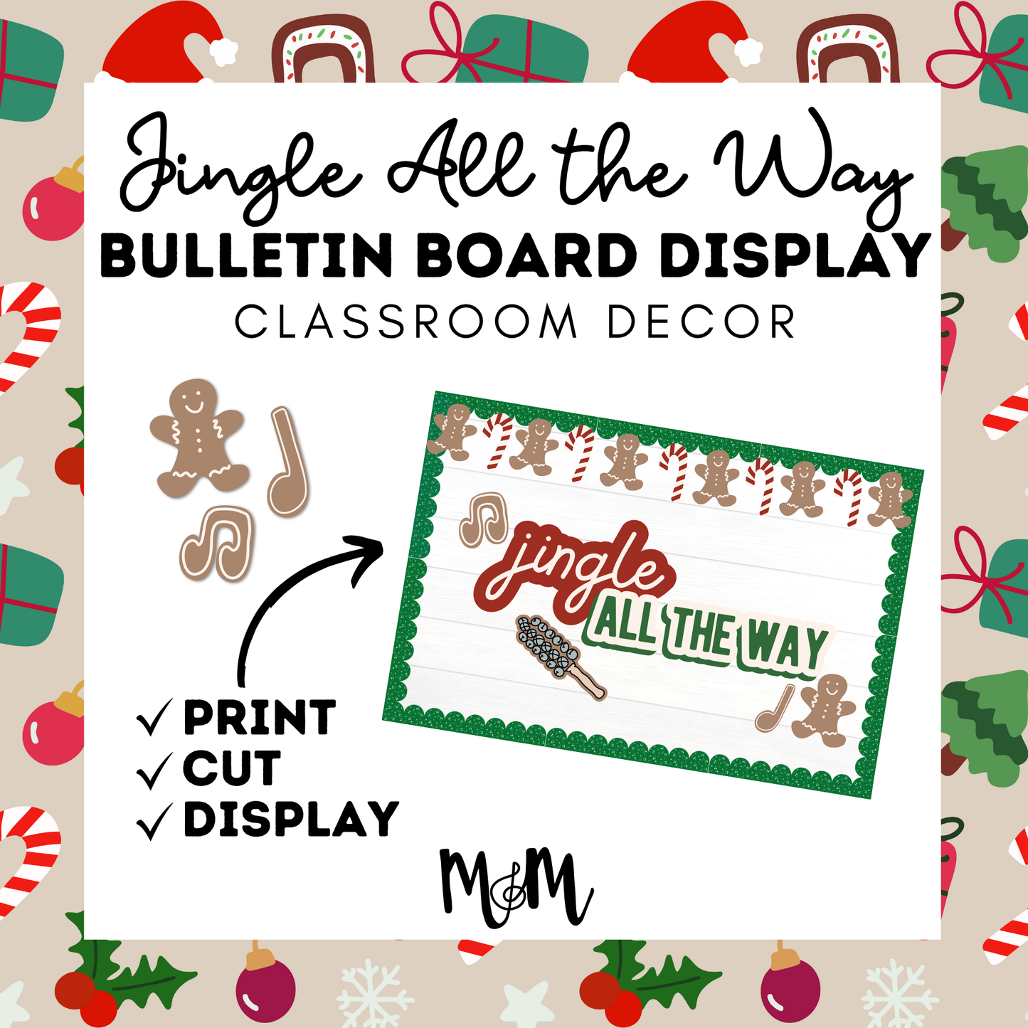 Jingle All the Way | Holiday Music Bulletin Board Set DIGITAL DOWNLOAD