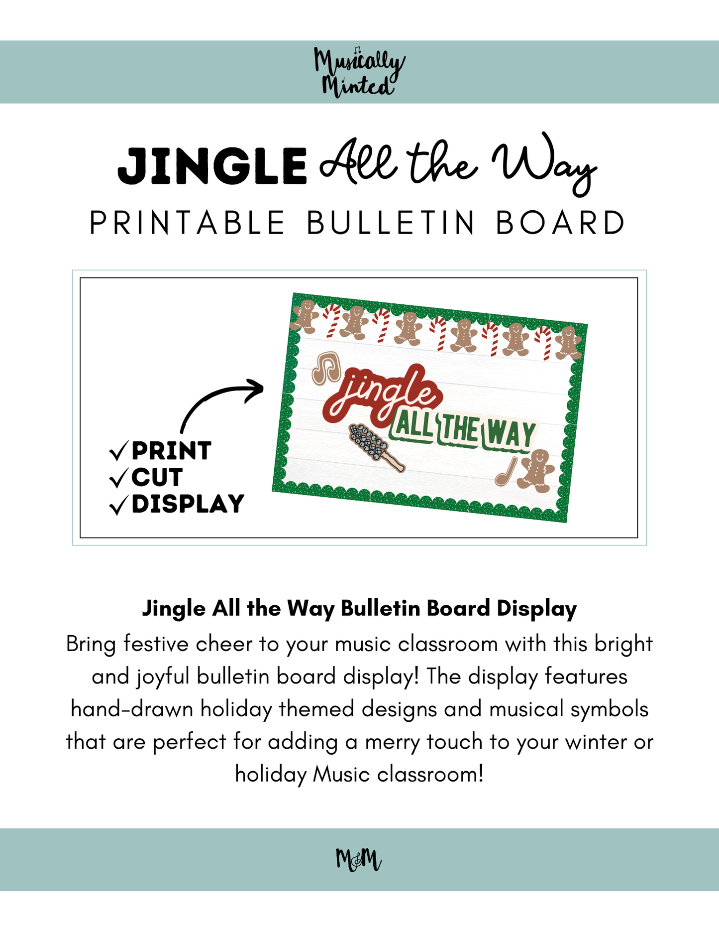 Jingle All the Way | Holiday Music Bulletin Board Set DIGITAL DOWNLOAD