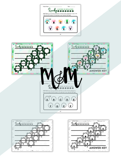 Lucky Lines & Spaces Craft | St. Patrick’s Day Treble Clef Activity DIGITAL DOWNLOAD