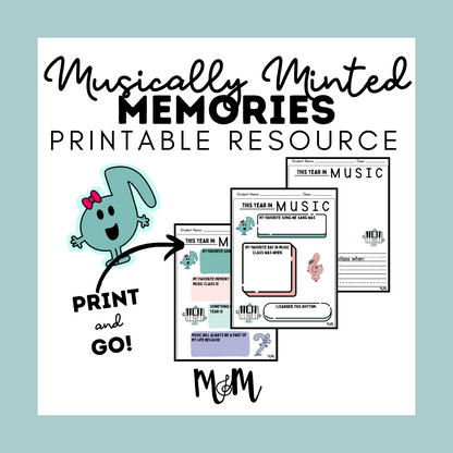 Musically Minted: Musical Memories | End of the Year Music Class Worksheet DIGITAL DOWNLOAD