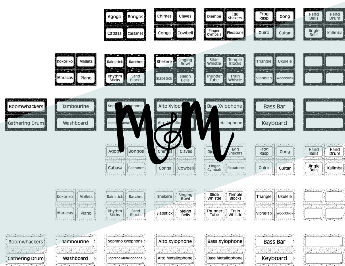 Retired Instrument Label Concert Black: Instrument Labels DIGITAL DOWNLOAD – Musically Minted