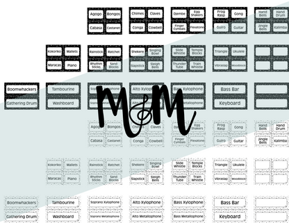 Concert Black: Instrument Labels DIGITAL DOWNLOAD