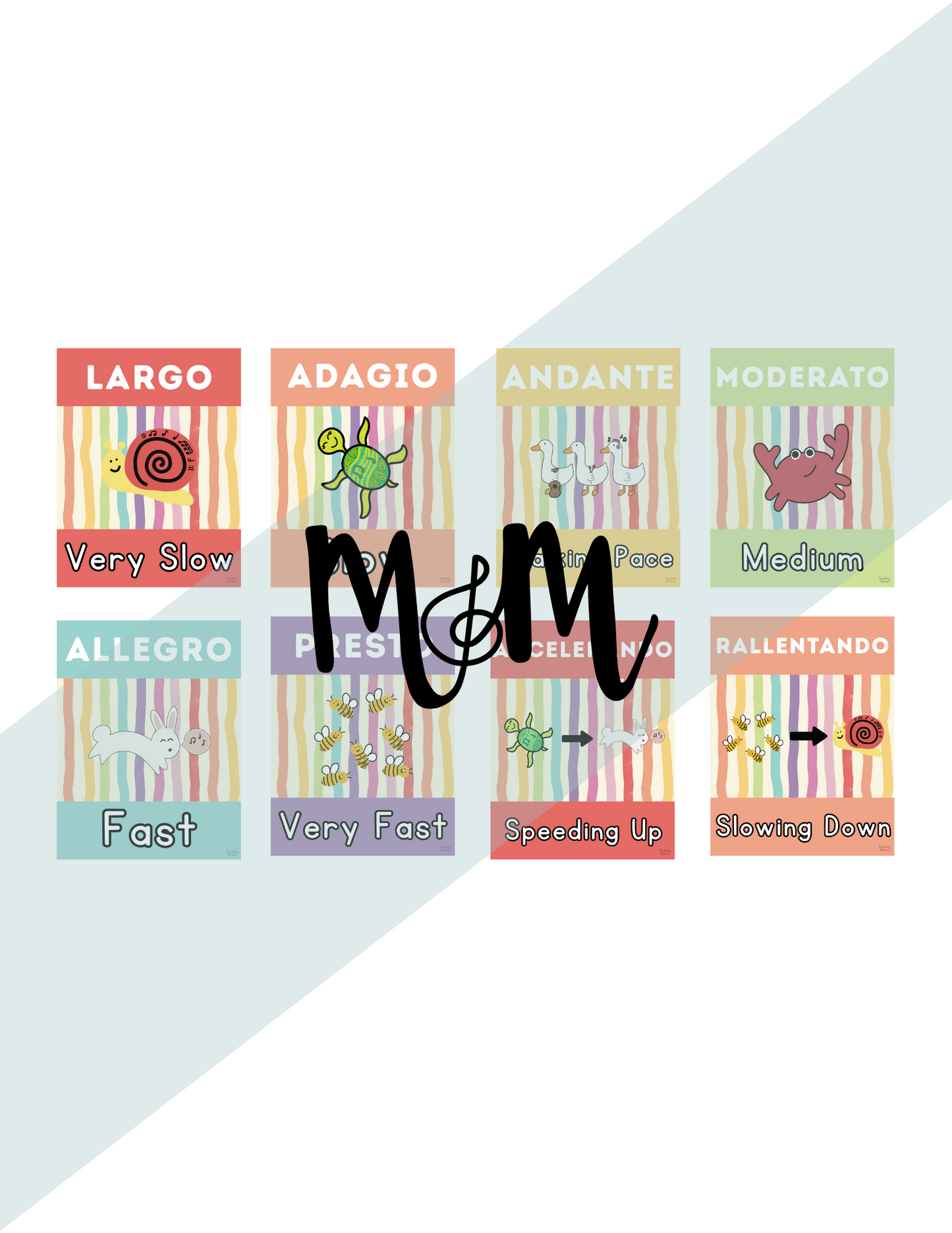 Rainbow Stripes: Tempo Posters DIGITAL DOWNLOAD