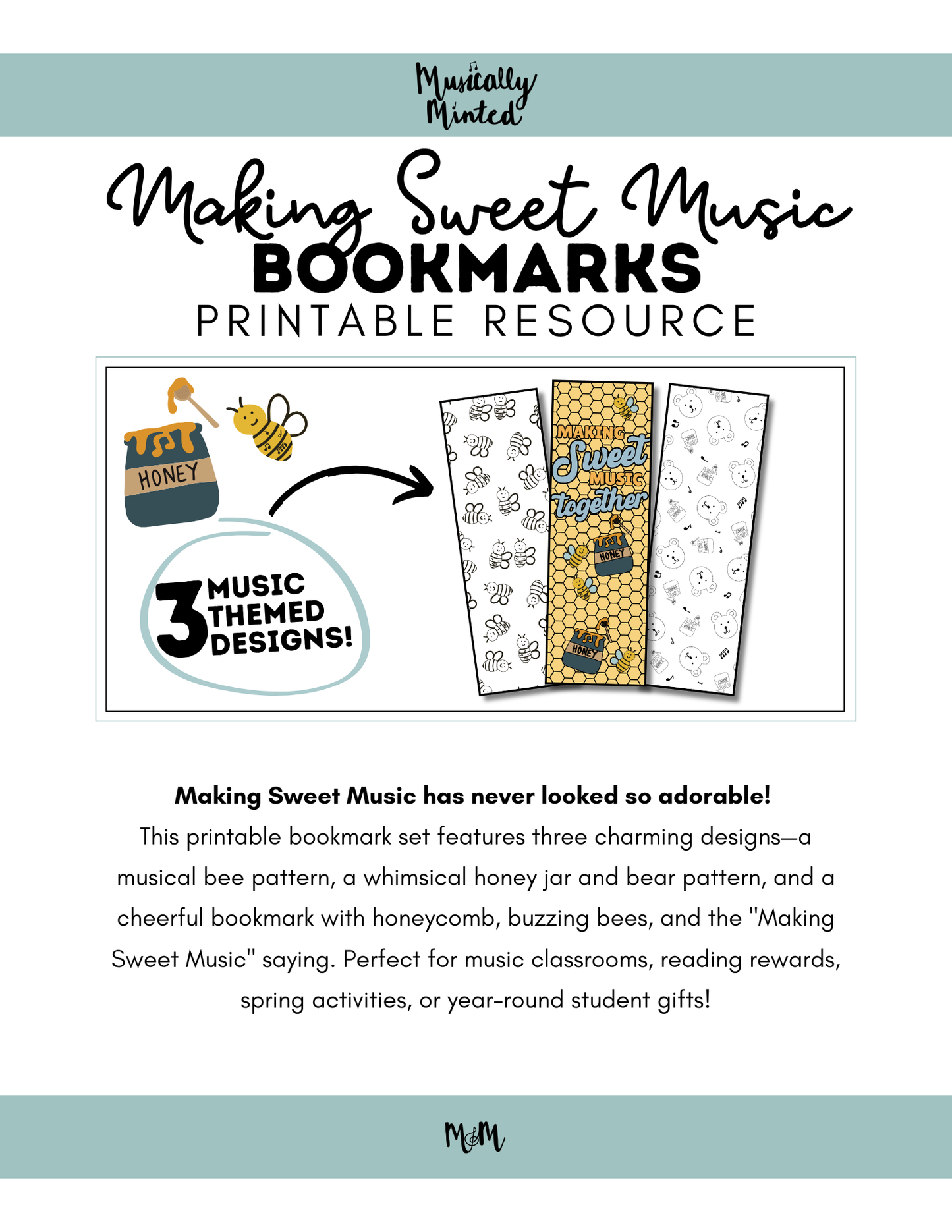 Making Sweet Music | Music Bookmarks | Printable Coloring Activity DIGITAL DOWNLOAD