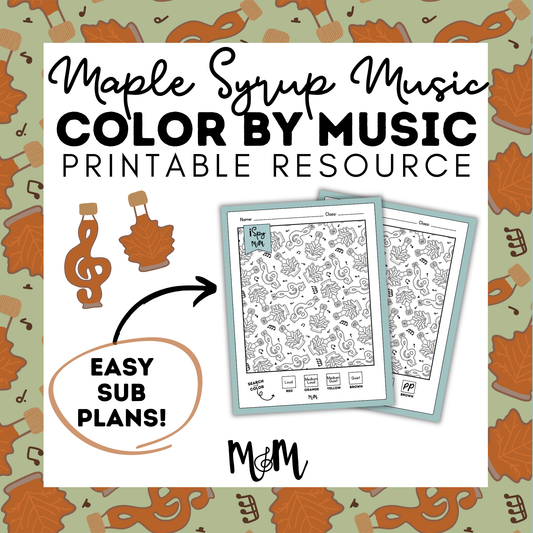 Maple Syrup Music | Color by Music | iSpy Dynamics Printable Activity DIGITAL DOWNLOAD