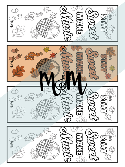 Maple Syrup Music | Music Bookmarks | Printable Coloring Activity DIGITAL DOWNLOAD
