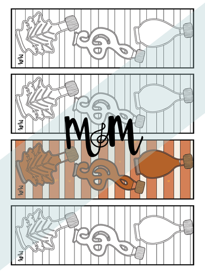 Maple Syrup Music | Music Bookmarks | Printable Coloring Activity DIGITAL DOWNLOAD