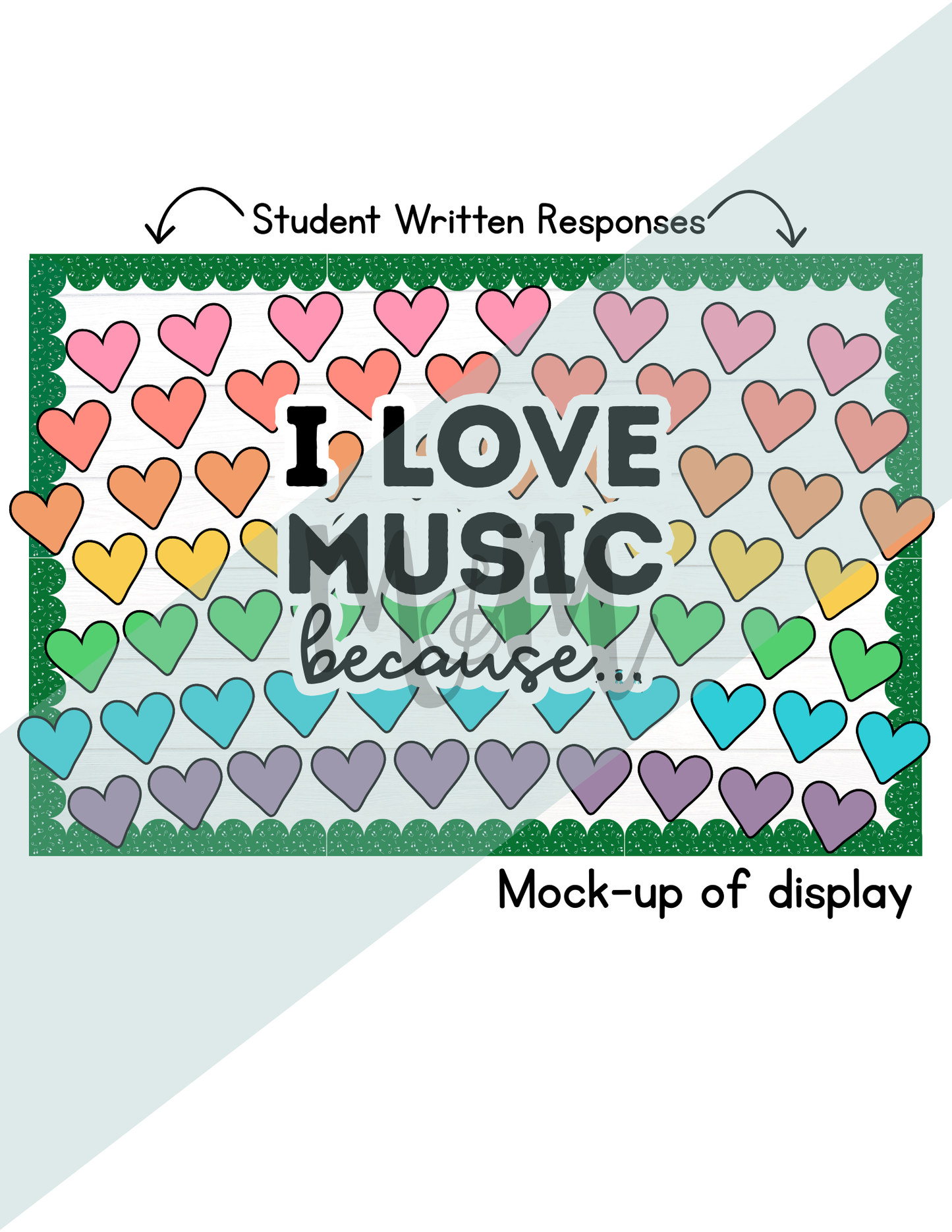 I Love Music Because | Music Ed Matters Bulletin Board and Writing Activity DIGITAL DOWNLOAD