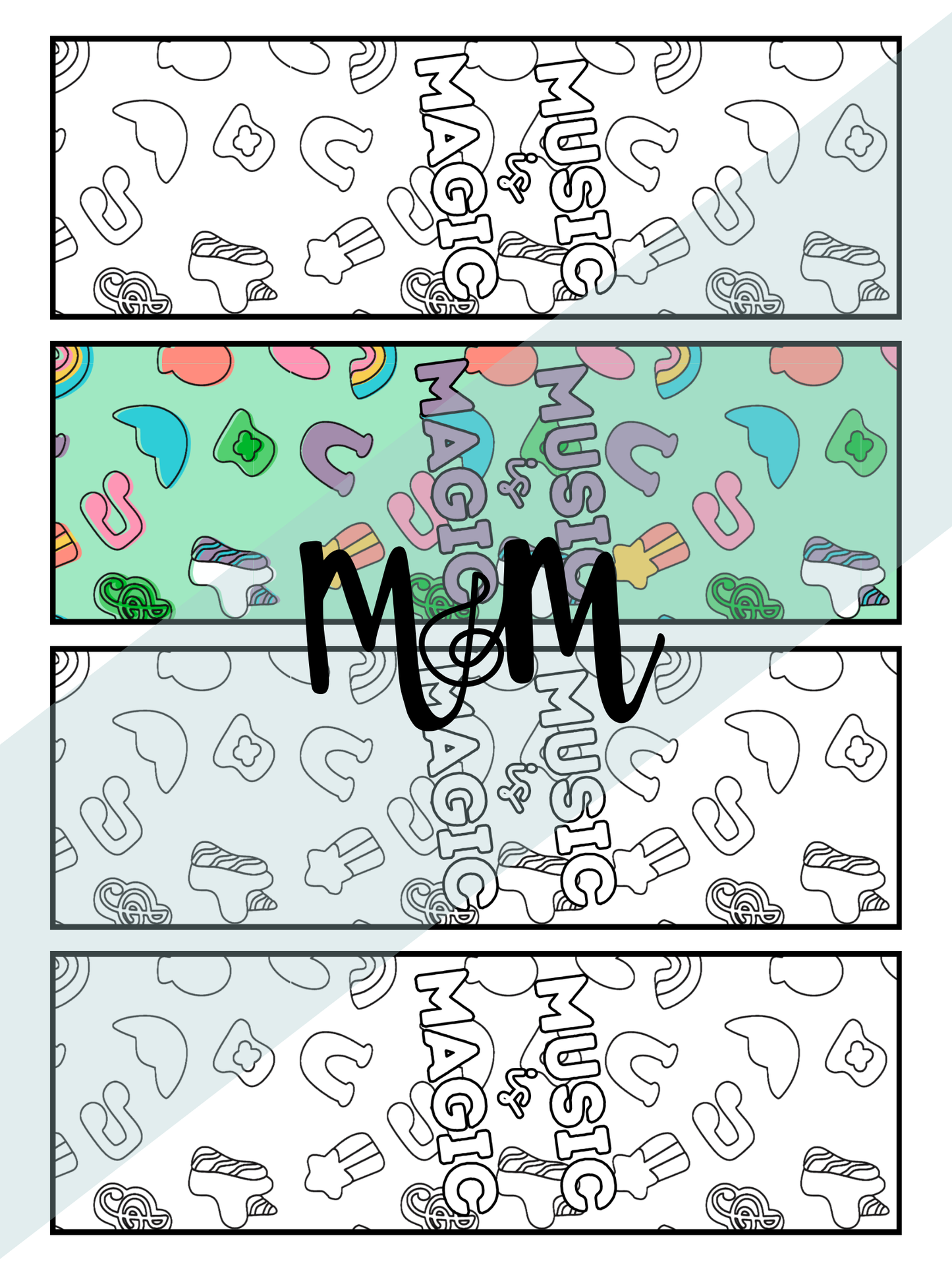 March Magic | Music Bookmarks | Printable Coloring Activity DIGITAL DOWNLOAD
