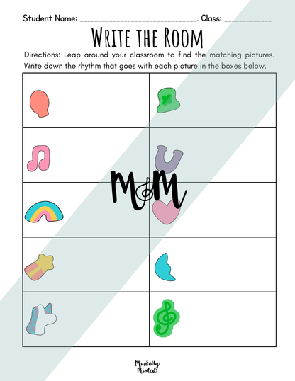 March Magic | Write the Room | Level 2 | St. Patricks Day Rhythm Activity DIGITAL DOWNLOAD
