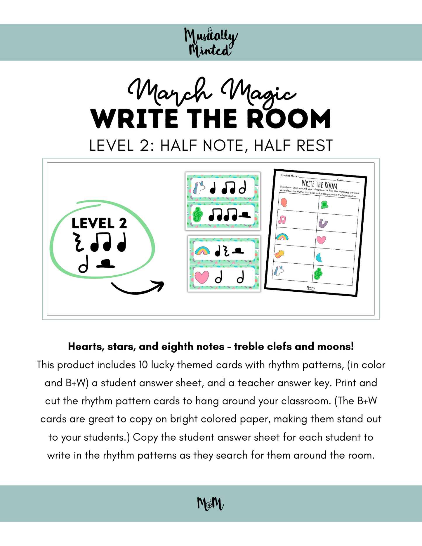 March Magic | Write the Room | Level 2 | St. Patricks Day Rhythm Activity DIGITAL DOWNLOAD