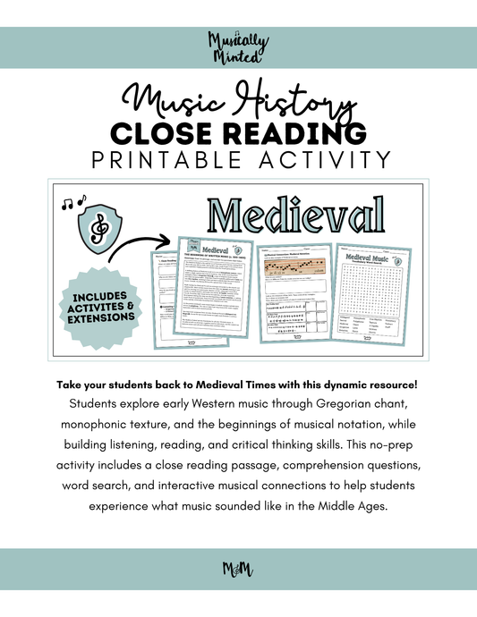The Medieval Period | Music Class Listening Activity & Music Extension | Unit | DIGITAL DOWNLOAD