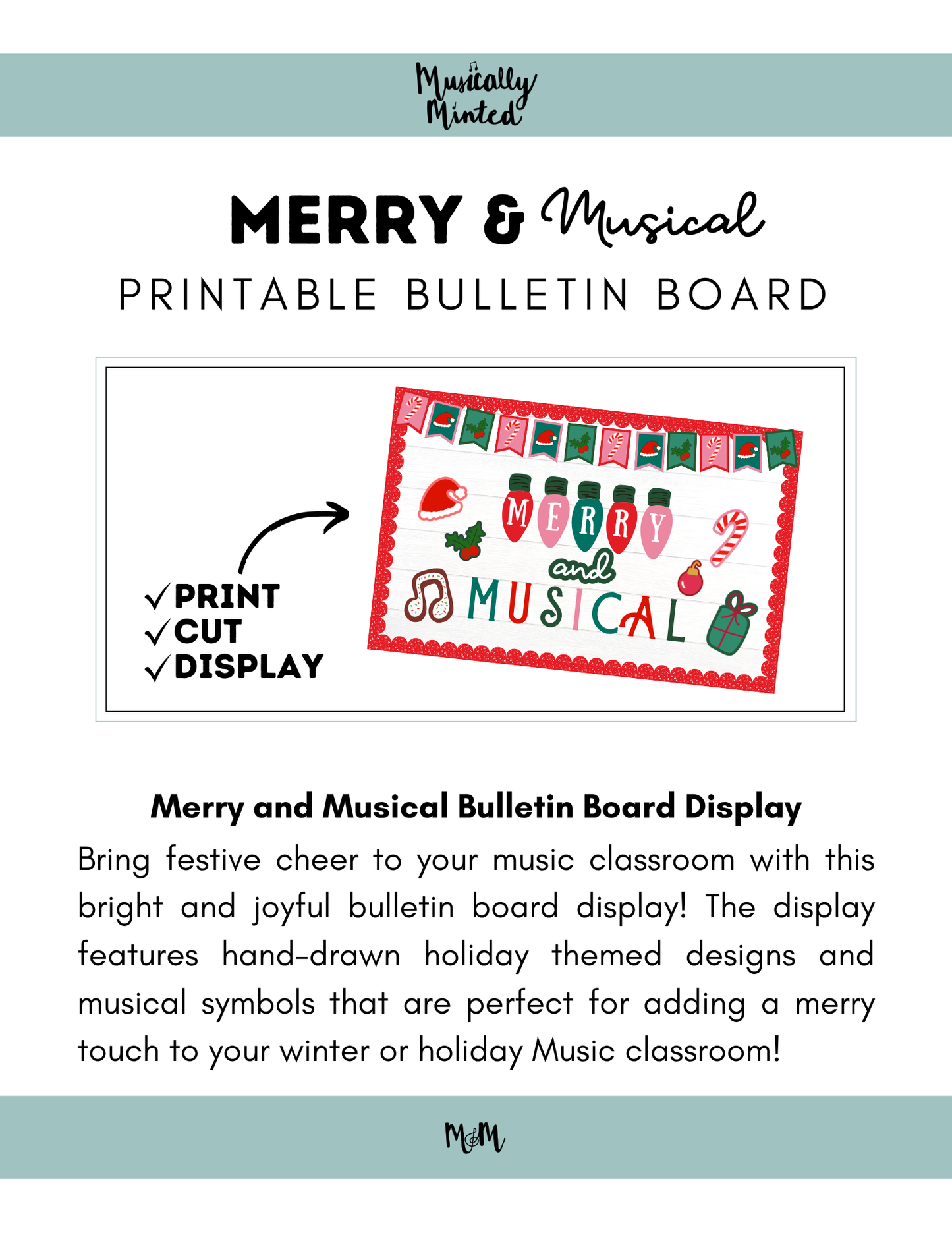 Merry and Musical | Holiday Display | Holiday Bulletin Board Set DIGITAL DOWNLOAD