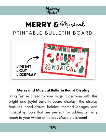 Merry and Musical | Holiday Display | Holiday Bulletin Board Set DIGITAL DOWNLOAD