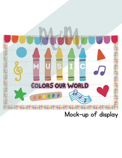 Music Colors Our World | Music Bulletin Board | Classroom Decor Set DIGITAL DOWNLOAD