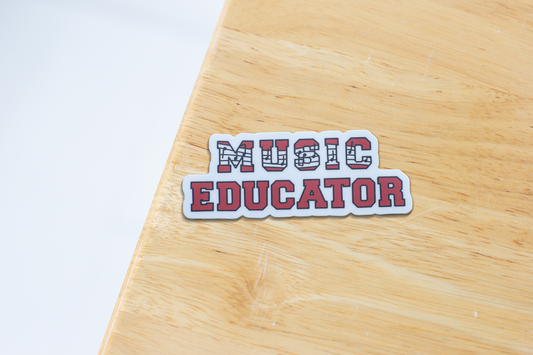 Music Educator Sticker (Red)