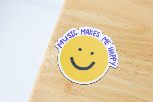 Music Makes Me Happy Sticker