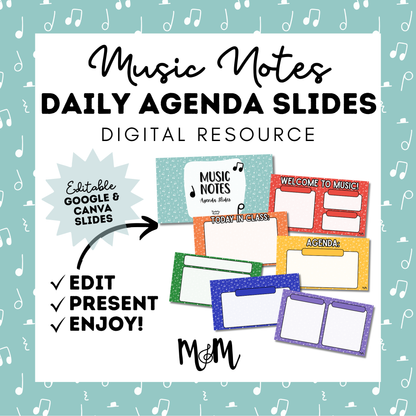 Music Notes: Daily Agenda Slides | Music Classroom Digital Resource