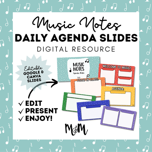 Music Notes: Daily Agenda Slides | Music Classroom Digital Resource