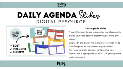 Music Notes: Daily Agenda Slides | Music Classroom Digital Resource