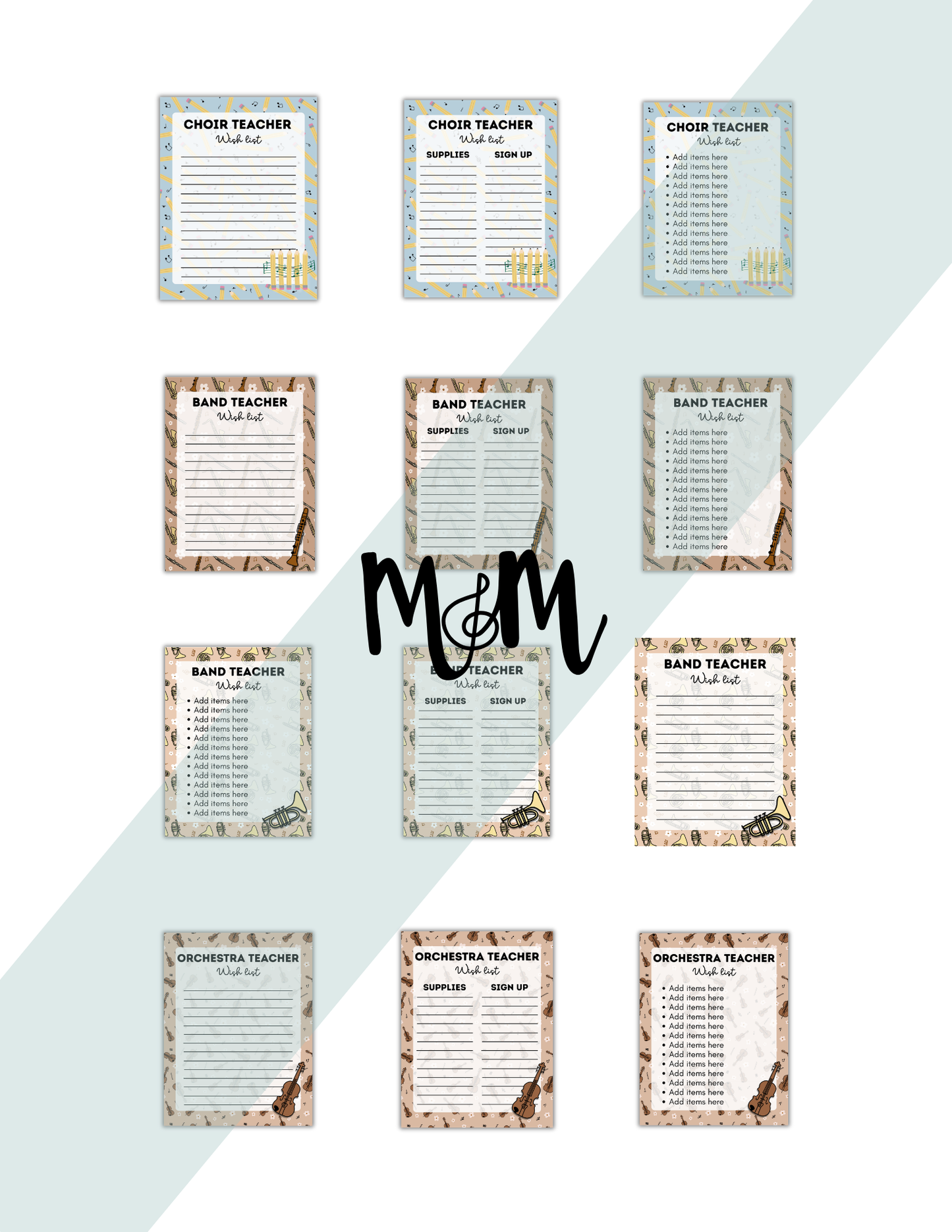 Music Teacher Editable Classroom Wishlist | Digital and Print for Back to School DIGITAL RESOURCE