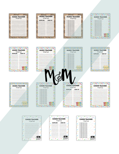Music Teacher Editable Classroom Wishlist | Digital and Print for Back to School DIGITAL RESOURCE