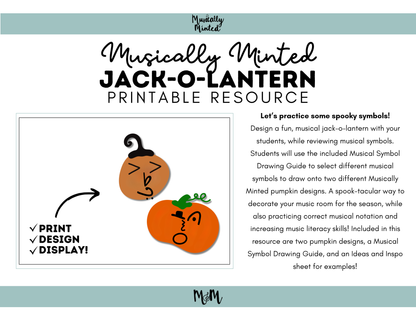 Musically Minted | Musical Jack-O-Lantern | Halloween Music Activity DIGITAL DOWNLOAD