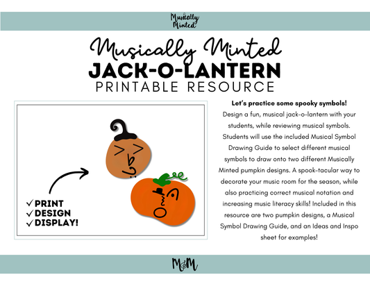 Musically Minted | Musical Jack-O-Lantern | Halloween Music Activity DIGITAL DOWNLOAD
