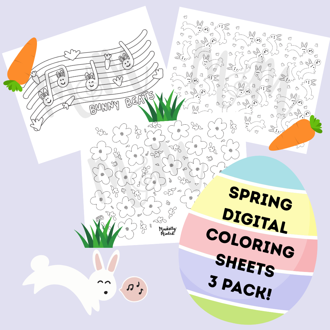 Spring Digital Coloring Sheets (3-PACK) DIGITAL DOWNLOAD