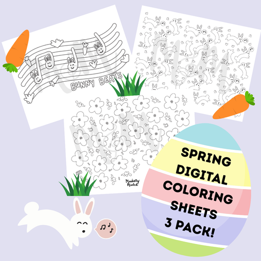 Spring Digital Coloring Sheets (3-PACK) DIGITAL DOWNLOAD