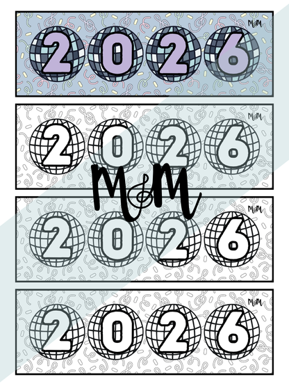 New Year 2026 | Music Bookmarks | Printable Coloring Activity DIGITAL DOWNLOAD