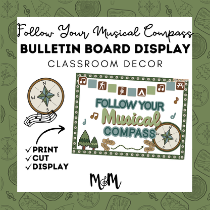 National Parks: Follow Your Musical Compass | Bulletin Board Display | Music Class Decor