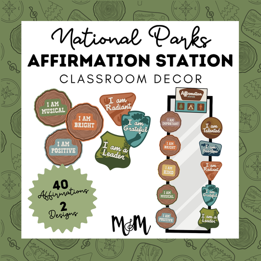 National Parks: Affirmation Station | Music Classroom Decor