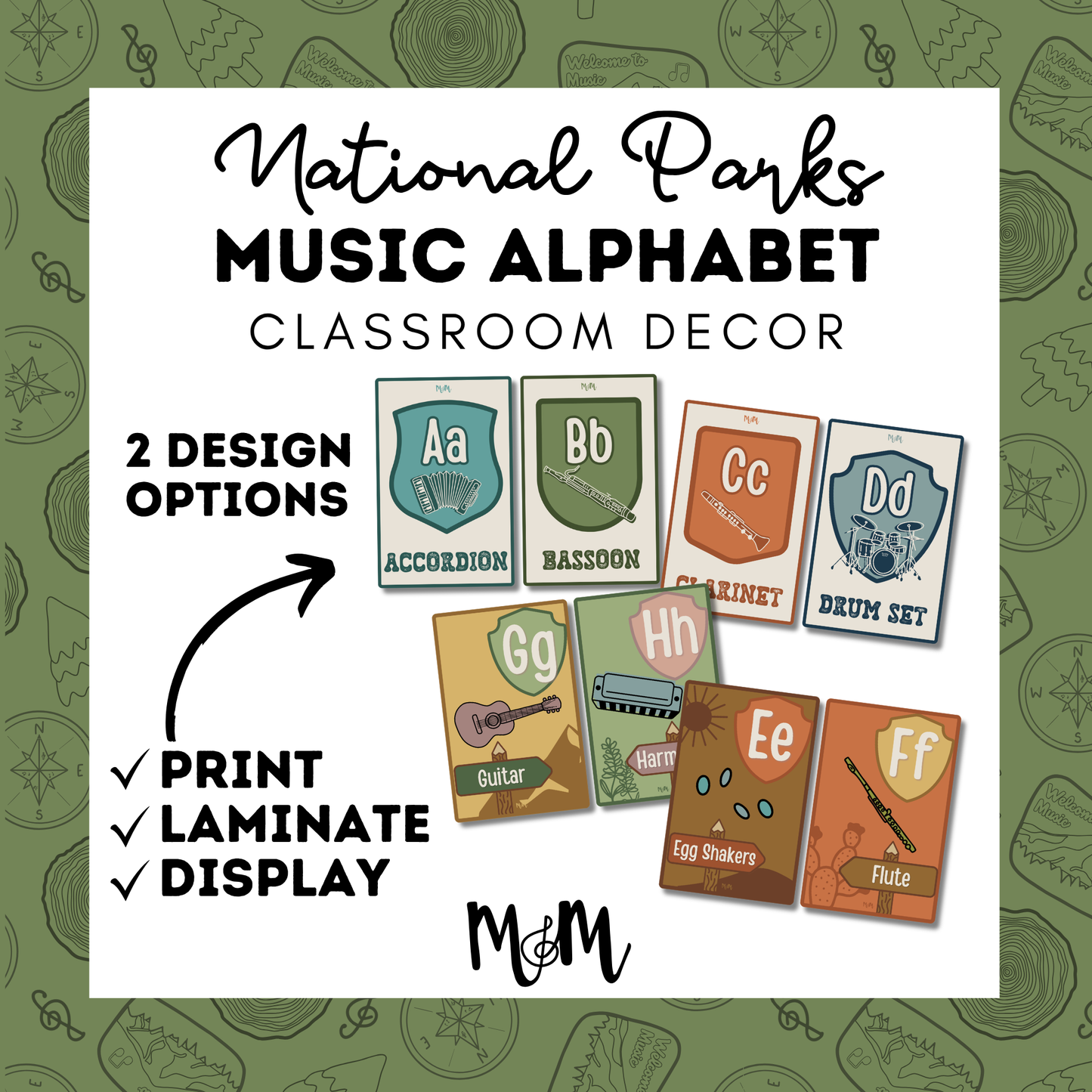 National Parks: Music Alphabet | Music Classroom Decor