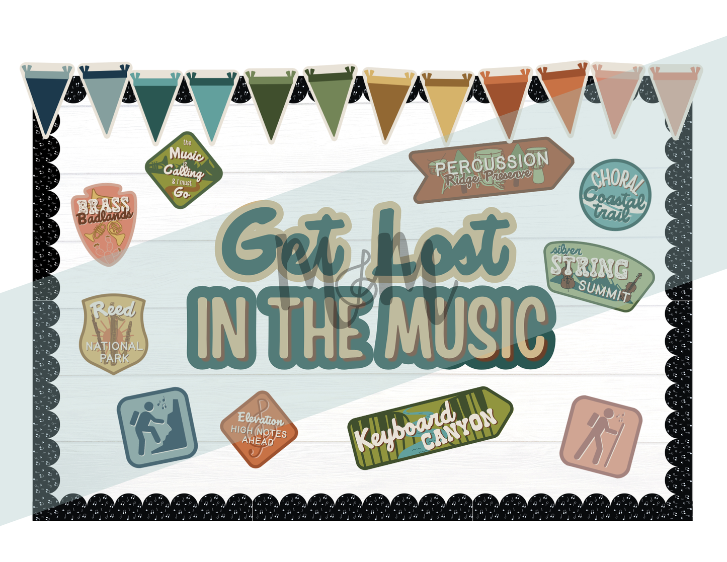 National Parks: Get Lost in the Music | Bulletin Board Display | Music Class Decor