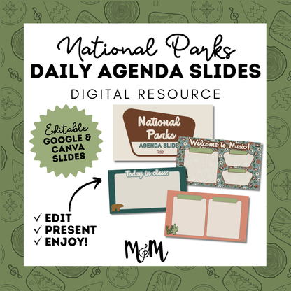 National Parks: Daily Agenda Slides | Music Classroom Digital Resource