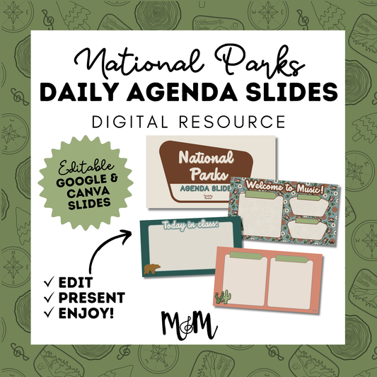 National Parks: Daily Agenda Slides | Music Classroom Digital Resource