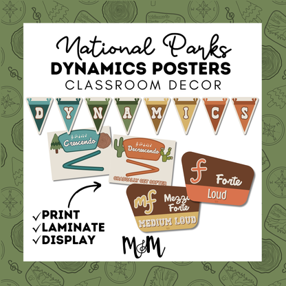 National Parks: Dynamics Posters | Music Classroom Decor