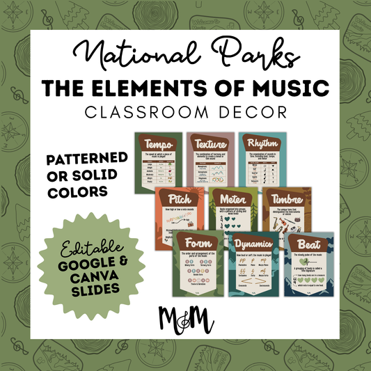 National Parks: Elements of Music Posters | Printable Music Classroom Decor