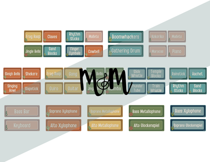National Parks: Instrument Labels | Music Classroom Decor