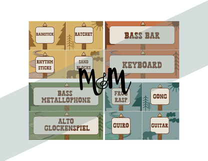 National Parks: Instrument Labels | Music Classroom Decor