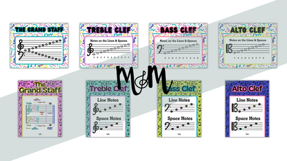 Retro Brights: Lines & Spaces Posters | Music Classroom Decor