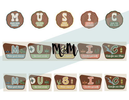 National Parks: Music Classroom Expectations Posters | Printable Decor