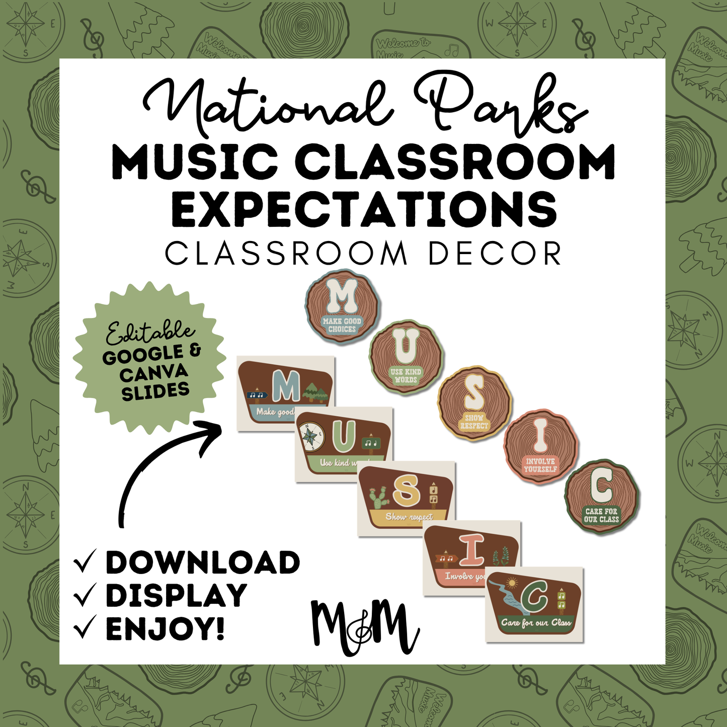 National Parks: Music Classroom Expectations Posters | Printable Decor