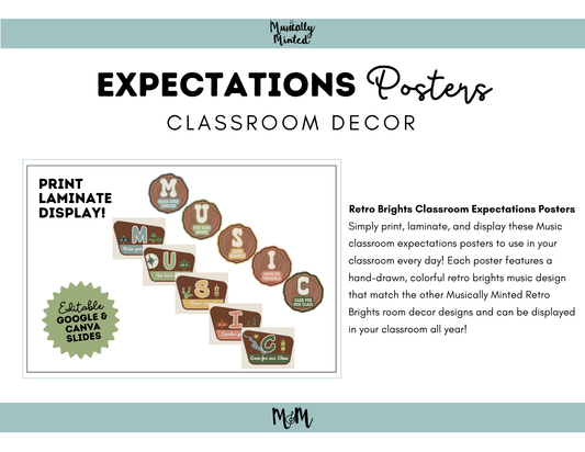 National Parks: Music Classroom Expectations Posters | Printable Decor
