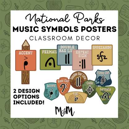 National Parks: Music Symbol Posters | Music Classroom Decor