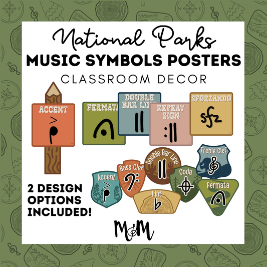 National Parks: Music Symbol Posters | Music Classroom Decor