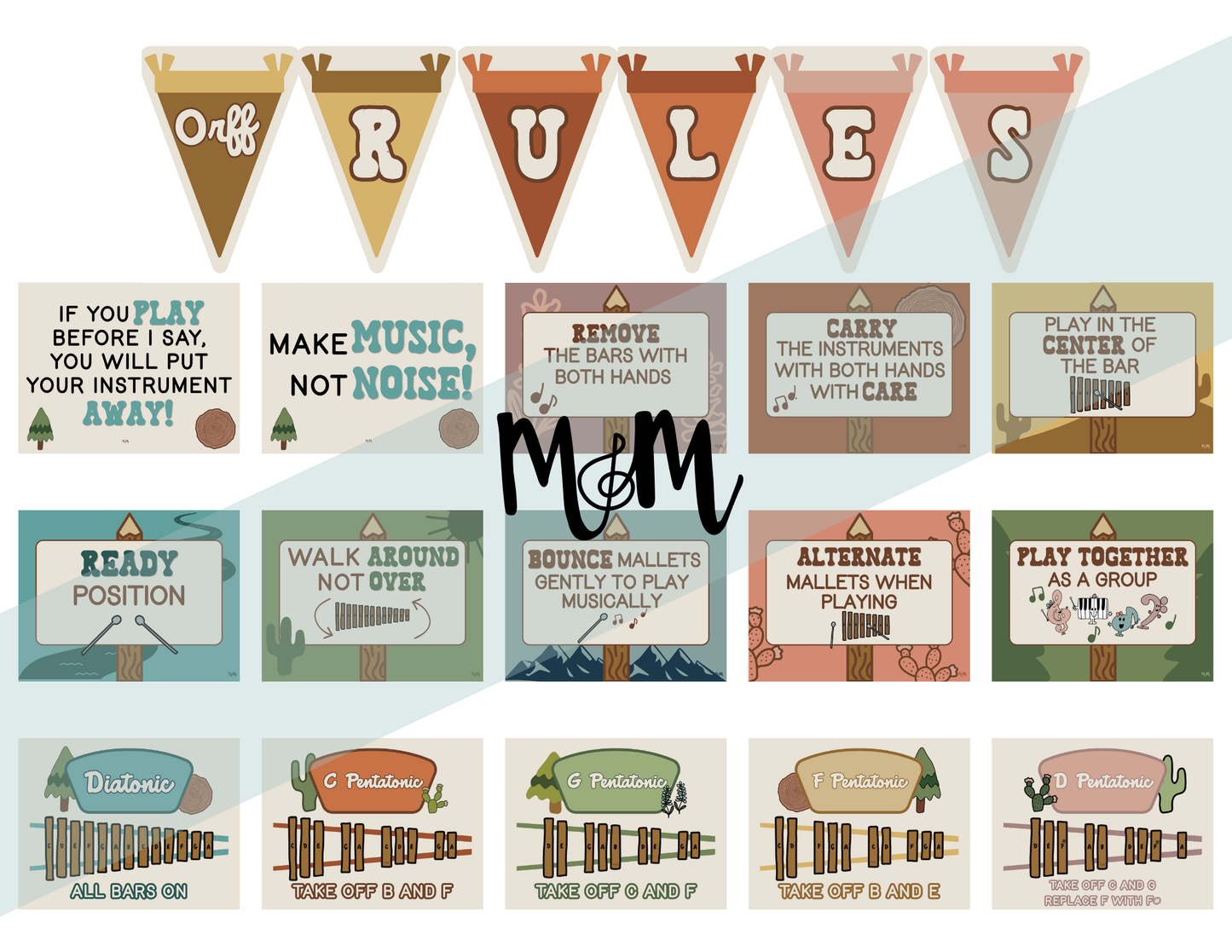 National Parks: Orff Rules & Expectations Posters | Music Room Decor