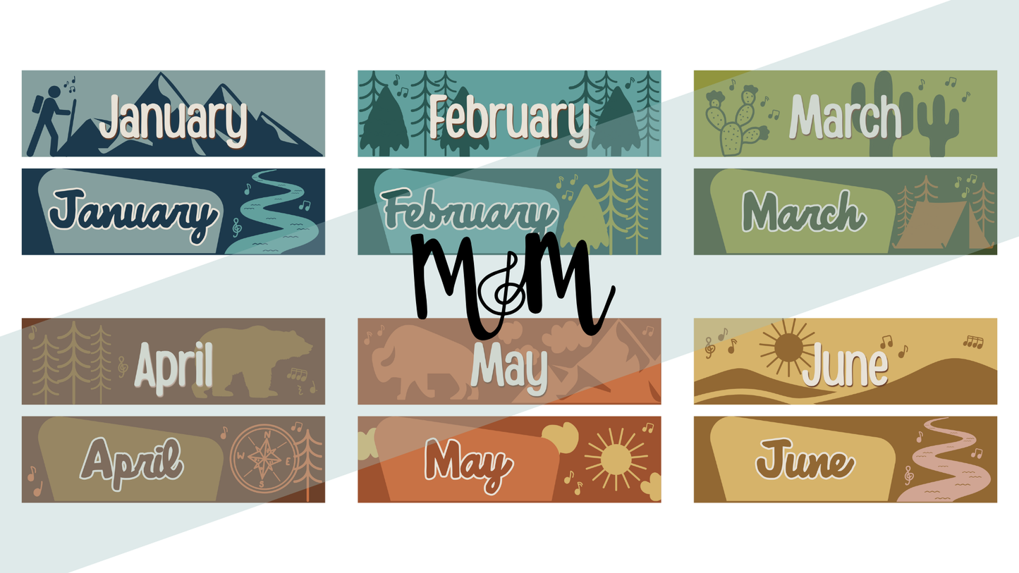 National Parks: Pocket Chart Calendar | Music Classroom Decor