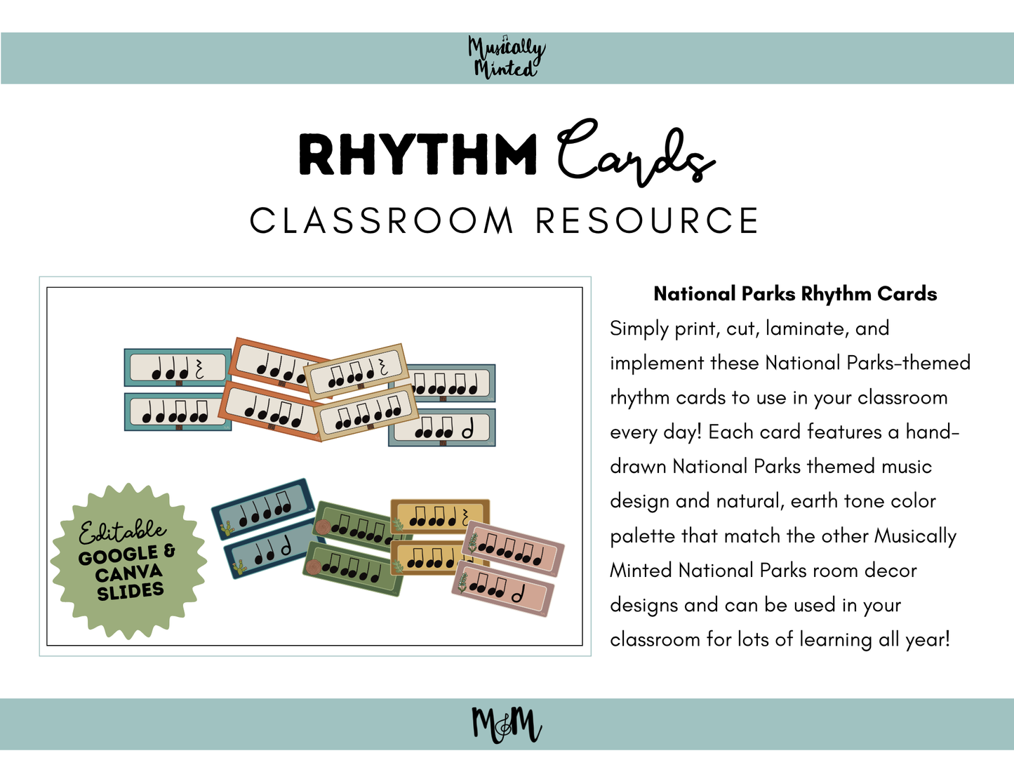 National Parks: Rhythm Cards | Music Classroom Decor